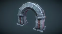 Low Poly Hand Painted Dungeon Arch