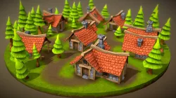 Lowpoly Toon Village