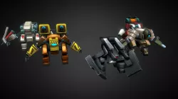 Sci-Fi Animated Space Robots