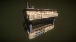 Sci Fi Desert Punk Hut Concrete and Metal Bunker