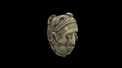 Ivory model of back-to-back skull and head