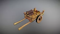 Low Poly Medieval Cart