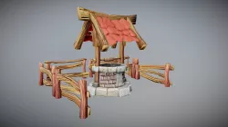 Low Poly medieval well