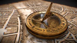 Antique Sundial cum compass
