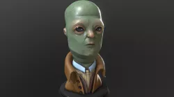 Alien in raincoat