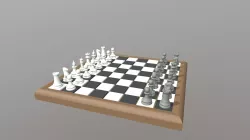 Chess Table 3D low poly