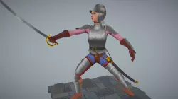 Female knight in fighting stance