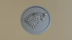 House Stark Wolf Medallion