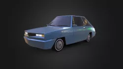 Little Blue Hatch Low Poly Car