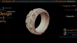 3D CAD Ladies Wedding Bands With Diamonds
