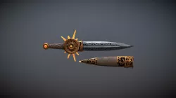 Dagger with crystals