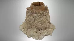 Halite crystals on the watering can