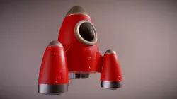 Retrofuturistic toy rocket