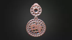 3D CAD Aquarius Zodiac Children Earrings