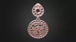 3D CAD Libra Zodiac Children Earrings