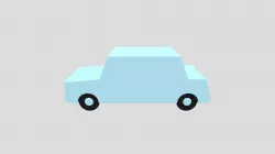 Blender Car Blue Straight