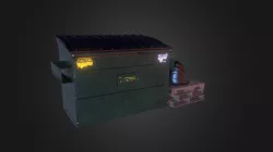 Dumpster, Garbage Bag and Pallet