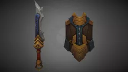 Hand Painted Sword and Shield Practice
