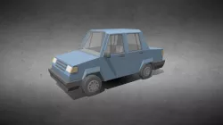 Low-Poly Sedan car