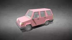 Low-Poly Wagon car