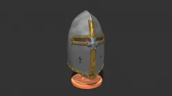 Medieval knights helmet, High Poly