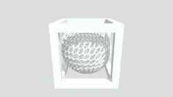 Voronoi sphere inside a hollow cube.