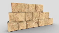 Wall made of Cutted Sandstone (High-Poly)