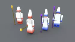 Fantasy Low Poly Medieval Priest Set