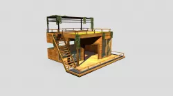 FBX Floating Boat Yatch Modern Wooden House
