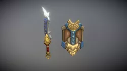 Hand Painted Sword and Shield