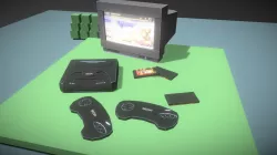 Lowpoly Sega Genesis gaming console
