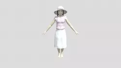 Model with a summer hat