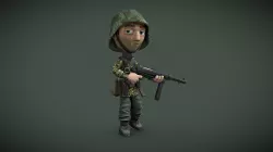 toon-style Panzergrenadier character "Hans"