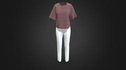 Womens Tactical Cargo Pants and Shirt 3D model