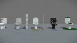 5 versions of toilets