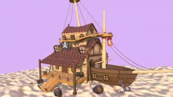 House Boat Low Poly