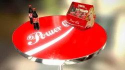 Power Coca Cola Bottles, table and boxes