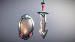 Shield & Sword low poly