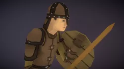 Tournament fighter with swords (low poly)
