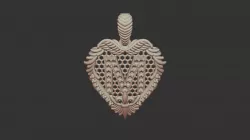 3D CAD Pendant With Letter M