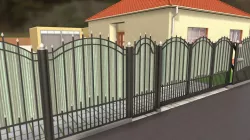 Arch Style Sliding Gate with matching fencing
