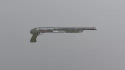 Blood splattered shotgun