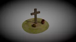 Cruz y jarrones
