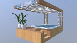 Jacuzzi clásico de madera clara