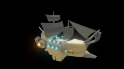 Low-Poly Cloud Heavy Ship