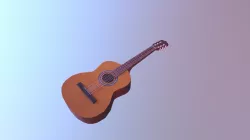 Low Poly Guitar model in 3D