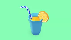 Low Poly Stylized Juice Cup
