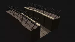 Low Poly World War 1 Trench Segment