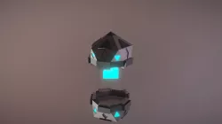 Space capsule with energy cube 3D