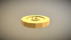 Stylized low poly bitcoin